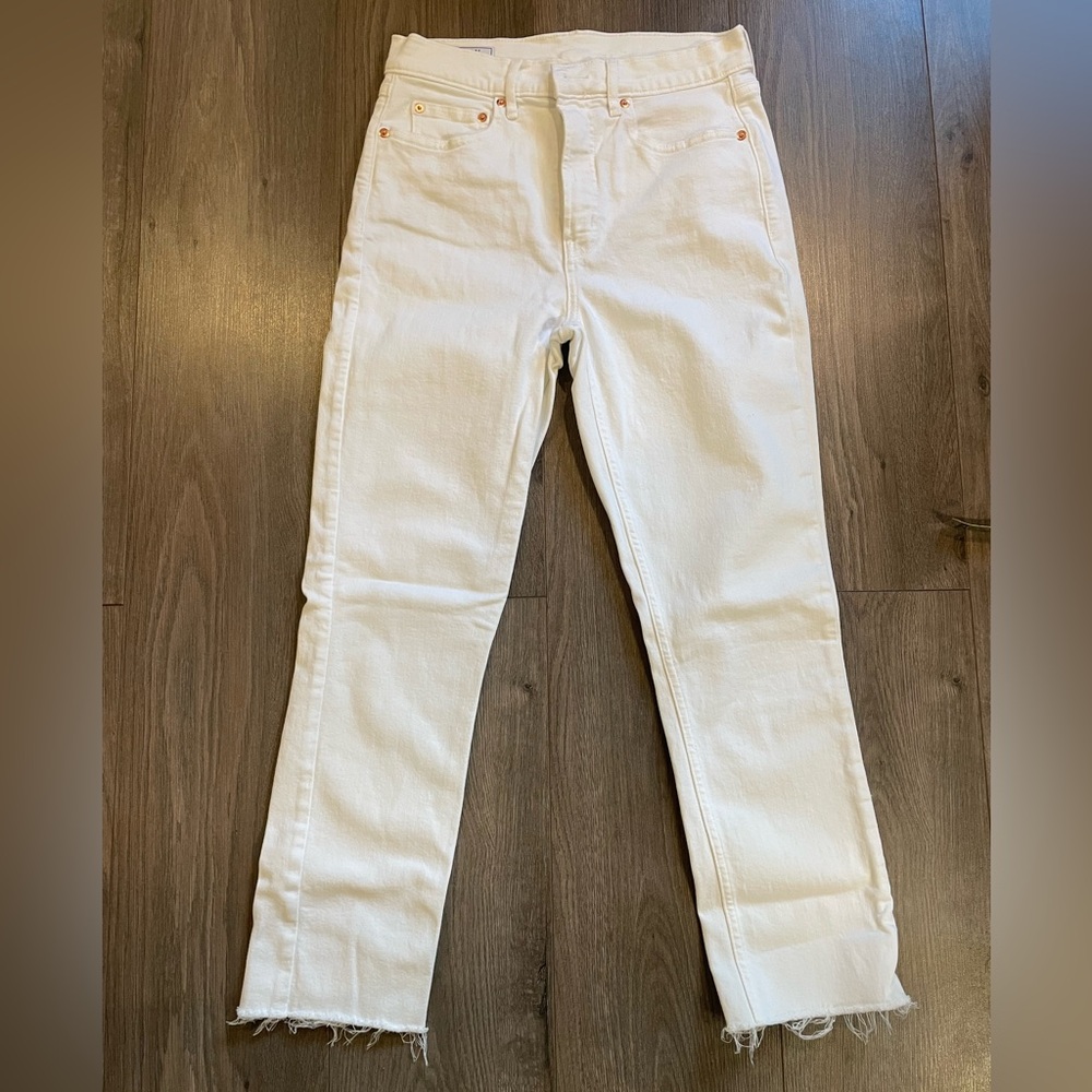 Gap white high rise slim jeans